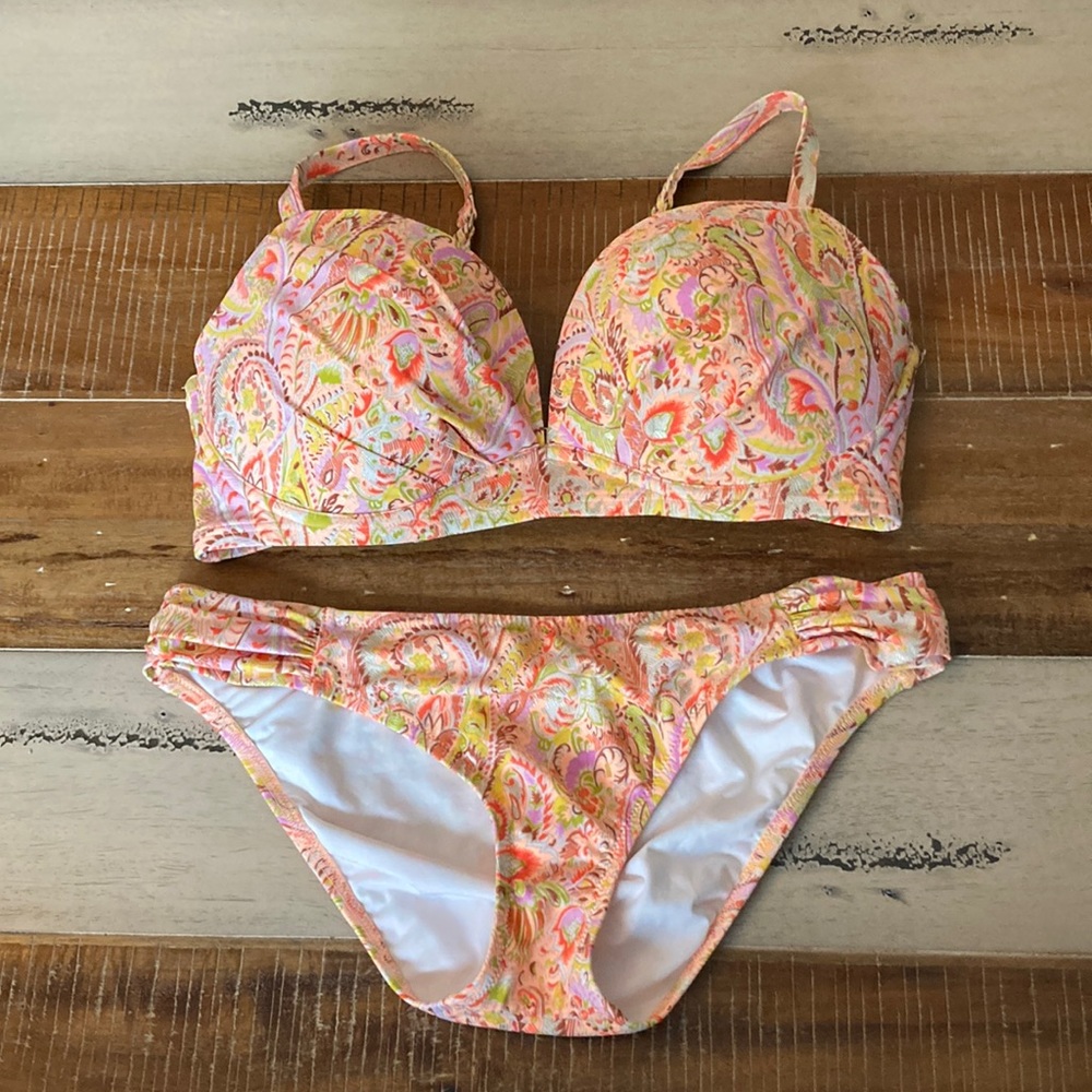 Peach pattern bikini
